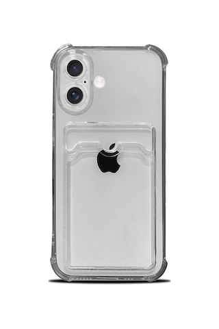 İphone 17 Uyumlu Kamera Korumalı Kartlıklı Köşeleri Airbag Tasarımlı Darbe Önleyici Siyah