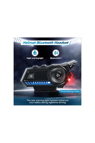 Bt57 Motorsiklet Kask Kulaklık Bluetooth 5.3 Motosiklet Kulaklığı Edr Ikaz Işık Modlu Intercom Kask Kulaklık Bt57 İnterkom Helmet Bluetooth Headset