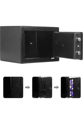 Moonshop Elektronik Şifreli Para Çelik Ve Otel Kasası 3 MM Montaj Ekipman