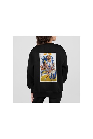 Stil X Stephen Curry Baskılı Bisiklet Yaka Çocuk Tshirt Siyah-12