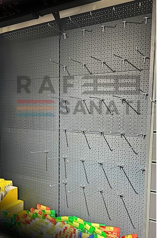 Fon Kancası Delikli Pano Kancası 25 Cm - Askı Kanca Raf Askısı Raf Aksesuar Tel Askı Raf Kancası 50 Adet