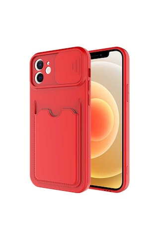 Apple Uyumlu iPhone 12 Kılıf Zore Kartix Kapak Kırmızı