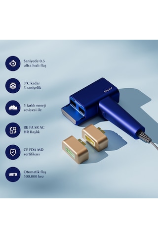 Mavi Yeni Seri Mlay T16 1 Milyon Atım 2 Başlıklı Epilasyon Cihazıcihazı Hr+sr