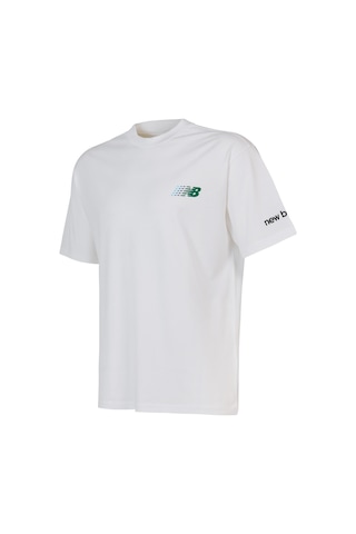 New Balance Nb Lifestyle Men Tshirt Erkek Beyaz T-shirt - Mnt1644
