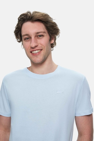 Ucla Harper Gök Mavi Bisiklet Yaka Nakışlı Standard Fit Erkek Tshirt Gök Mavi