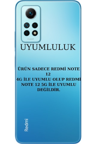 Xiaomi Redmi Note 12 Pro 4g Uyumlu Kılıf Esnek Silikon Telefon Kılıfı Ve Temperli Cam Ekran Koruyucu