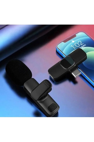 Type-c Android Girişli Telefon Uyumlu Wireless Youtube Tiktok Yayın Kablosuz Yaka Mikrofonu