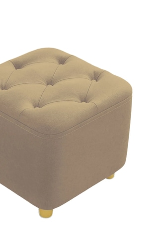 Most Hallow Kapitoneli Kare Puf 08 Kahverengi Kadife Kumaş Evini