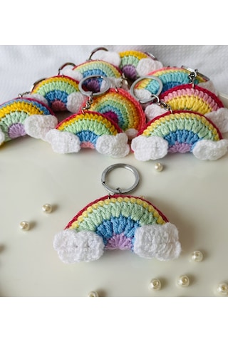 Fynbos Amigurumu Renkli Gökkuşağı Figürlü Anahtarlık