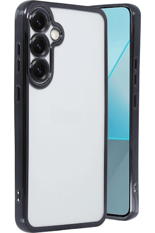 Gld-spt- Newface Samsung Uyumlu Galaxy S25 Kılıf Razer Lensli Silikon - Siyah
