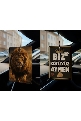 Aslan Ve Biz Kötüyüz Aynen - İkili Oto Kokusu - Dekoratif Araç Kokusu Ve Aksesuarı