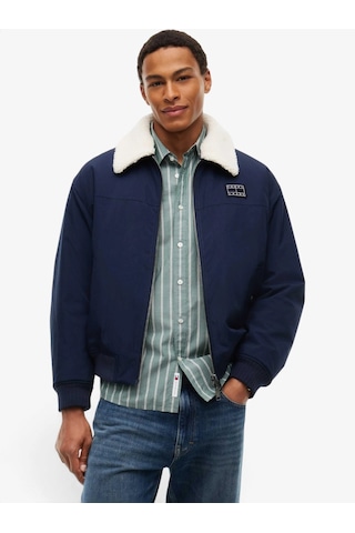 Tommy Hilfiger Tjm Flag Avıator Jacket Erkek Mavi Mont - Dm0dm23499