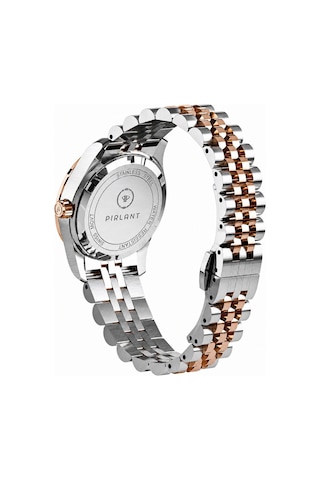 Pırlant Siyah Sedef Kadranlı Kadın Kol Saati Rose Gold - Gümüş