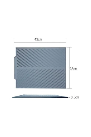 Silikon Bulaşık Kurutma Matı, Isıya Dayanıklı Lavabo Süzgeç Nihale Mutfak Tezgahı Mat 43x33cm Siliko Diğer