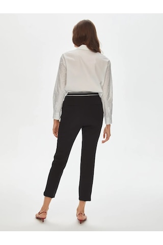 Faik Sönmez Arka Kemeri Lastikli Slim Fit Kadın Pantolon 00088 Siyah