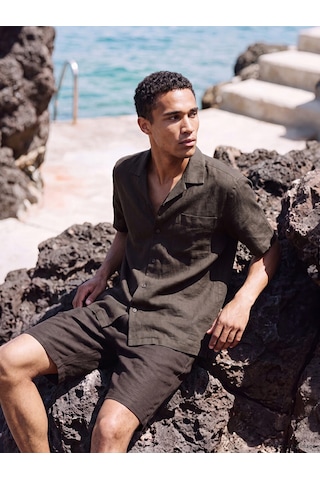 Lcw Vision Kahverengi Regular Fit Resort Yaka Erkek Gömlek