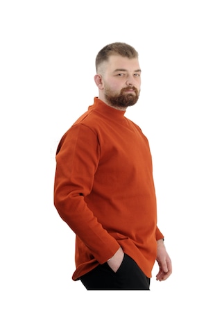 Mode Xl Büyük Beden Uzun Kol Yarım Balıkçı Kazak 22558 Tarçın Taba