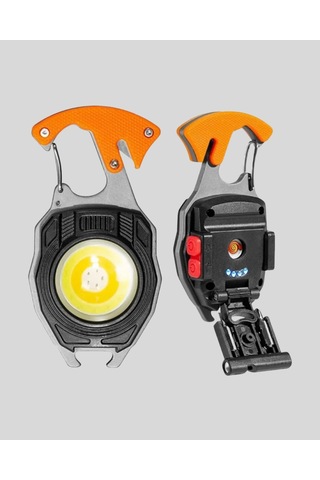 Çok İşlevli Usb Şarjlı Anahtarlık Fener Çok Renkli