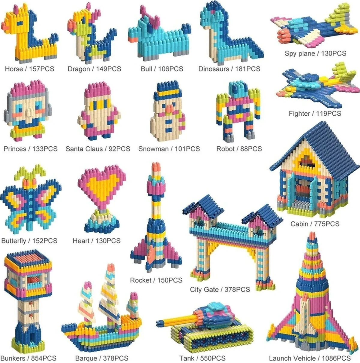 Constructo Stem Eğitici Yapı Oyuncağı Montessori Zeka Oyunu Yapı Taşları Seti