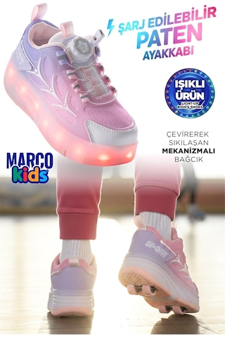 Marcokids Marco Kids 26y1801 Çocuk Işıklı Paten Ayakkabı Pembe