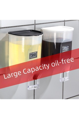 Dianziye Duvar Takılı Mutfak Şişesi Seti Siyah, 2 Adet - Şeffaf, Sızıntısız, Ölçülebilir Yağ/sos/sirk Depolama Kabı Diğer