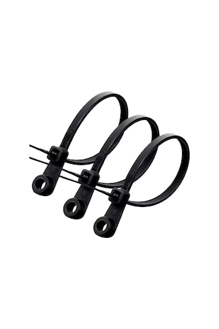 M192pl 2,5 X 100 Mm Vida Delikli Naylon Kablo Bağı, Ethernet Ve Ses Sistemi Kabloları İçin, Kendinden Kilitli, Siyah , 40 Adet