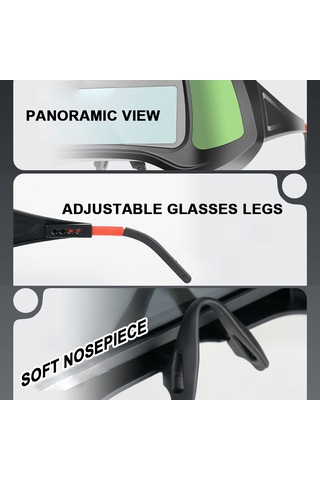 Yifomall Güneş Enerjili Otomatik Kararan Profesyonel Kaynak Gözlüğü - 0.01ms Hızlı Tepkili Dın4 Ekran