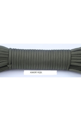 Paracord Dünyası Askeri Yeşil Paracord 550 4mm 7 Çekirdek Paraşüt Ipi 5 Metre Yeşil