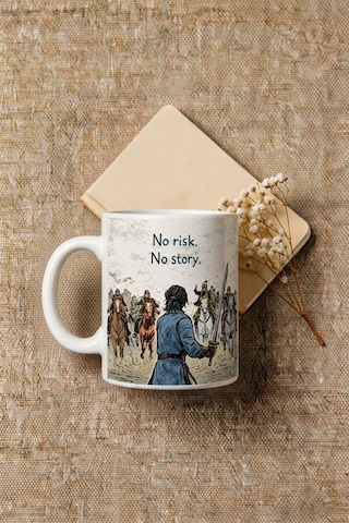 No Risk No Story Yazılı Kupa Bardak - Motivasyon Tasarım Baskılı Seramik Hediye Kupa Bardak Çok Renkli