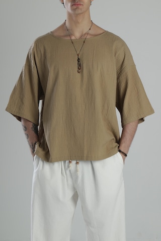 Cocopelli Mu Slin Kumas Fakir Kol Kahve T-shirt Coc2051 Kahverengi