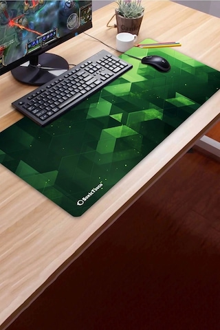 Sonictouch Ultragrand Zümrüt Yeşili Küpler Gamer Oyuncu Xxl Klavye Mouse Pad 40x90cm Mousepad