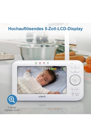 Vtech Baby Bebek Monitörü Vm5252, 5 Lcd Ekran, Gece Görüşü, Interkom Ve Ninniler Kamera Sistemi