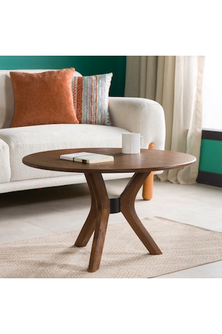 Furnirem Yuvarlak Orta Sehpa 65 Cm Ceviz