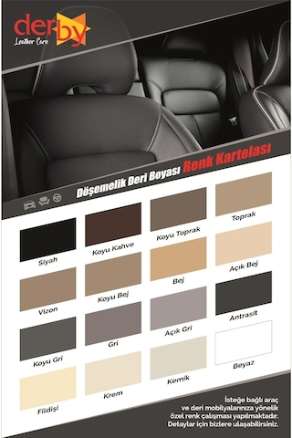 Derby Siyah Deri Döşeme Araç Direksiyon Koltuk Boyası 100 Ml