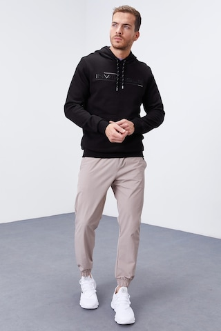 Tommy Life Siyah Kanguru Cep Standart Kalıp Kapüşonlu Erkek Sweatshirt - 87883 Siyah