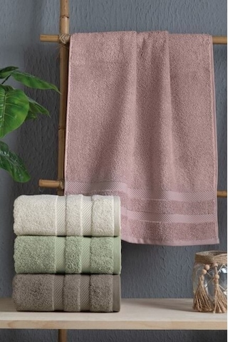 Altınbaşak Jakarlı 4 Lü 50x90 El Havlusu Nori Renkli