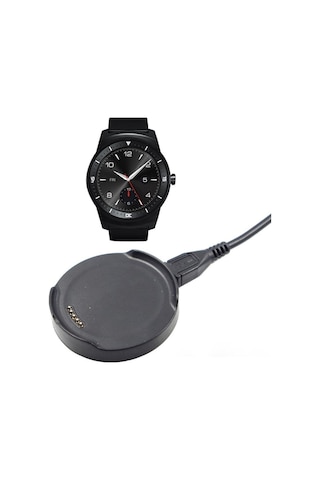 LG Uyumlu G Watch R W110 Şarj Kablosu Cihaz Kiti (177652079)-Siyah
