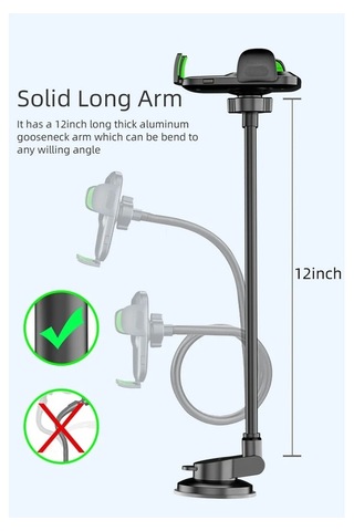 Createtech Cep Telefonu Tutucu Araba, Cam/pano/pencere Araç Telefonu Tutucu Dağı, Green -, Kullanışlı Montaj -