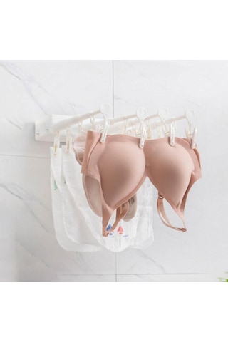 Homyl Klip Ve Damlama Askısı 20 Klipsli Depolama Eşarp Beyaz Beyaz Diğer