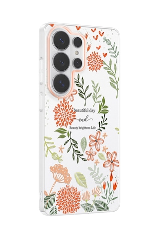 Samsung Galaxy Uyumlu S25 Ultra Kılıf Kamera Korumalı Desenli Zore Klip Kapak - Beautiful -