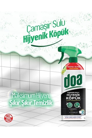 Doa Çamaşır Sulu Hijyenik Köpük Fayans Ve Derz Temizleyici Ekstra Hijyen 1 Lt X 6 Adet 6'lı Set