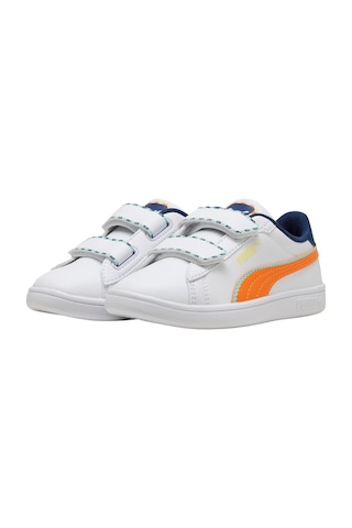 402830-01 Puma Smash 3.0 Playdate V Ps Çocuk Spor Ayakkabı Beyaz 402830-01 Beyaz Turuncu