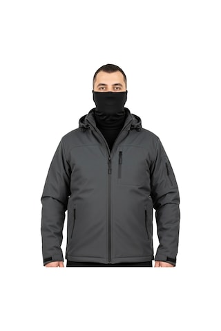 Mysia Outdoor Antrasit Soft Shell Mont Çift Kat Polarlı Antrasit