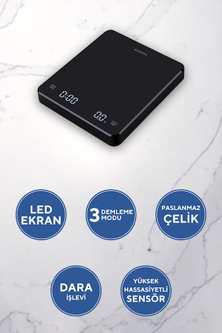 Kumtel V60 Dijital Dripper Ve Zamanlayıcılı Kahve Demleme Tartısı Hv60-02