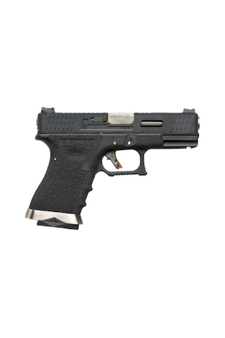 We Glock G19 T5 Siyah Kızak & Gövde Gümüş Namlu Gbb Airsoft Tabanca