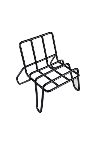 Geeksen Siyah Sandalye Şekilli Dikey Tel Masaüstü Telefon Tutucu