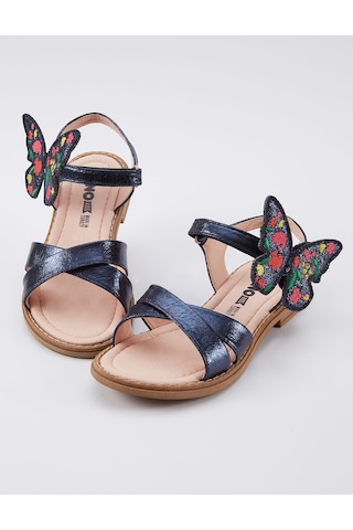 Denokids Kelebek Kız Sandalet Siyah