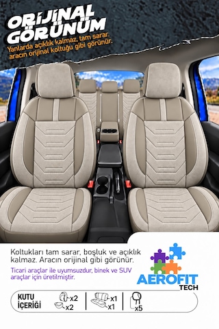 Opel Adam Asya Bej Tay Tüyü Oto Koltuk Kılıfı Tam Set-kolay Montaj-terletmez-ortopedik 2012-2019