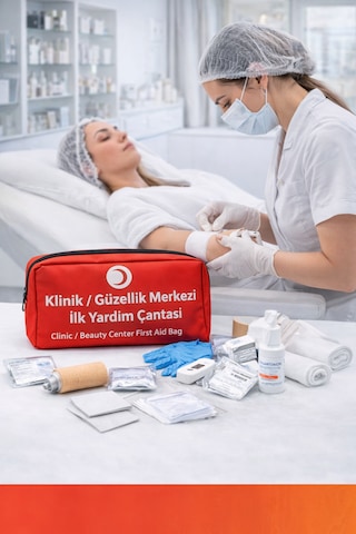 Klinik Güzellik Merkezi İlk Yardım Çantası Ruhsat Yönetmeliğine Uygun 50 Parça
