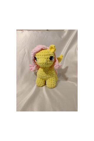 El Yapımı Tığ İşi My Little Pony Peluş Oyuncak Fluttershy Çok Renkli